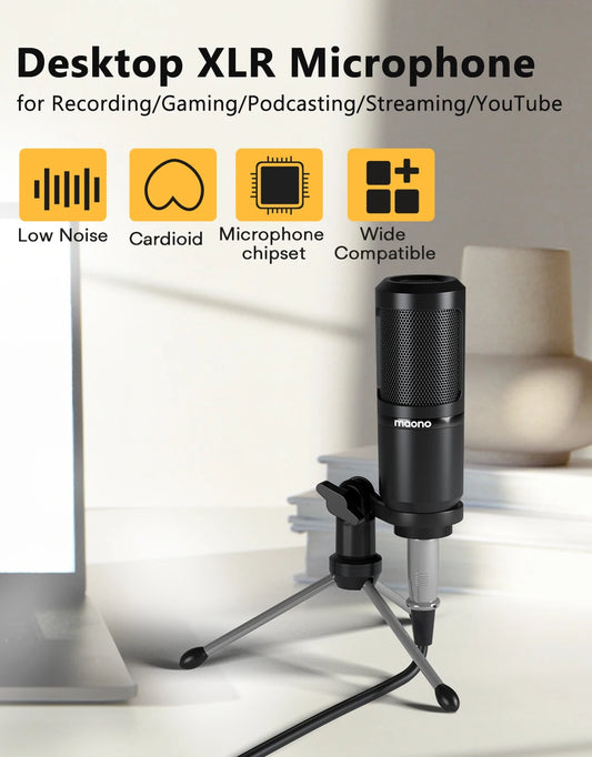 MAONO PM360TR Podcast Microphone 3.5mm Mic for Computer, Laptop, Phones