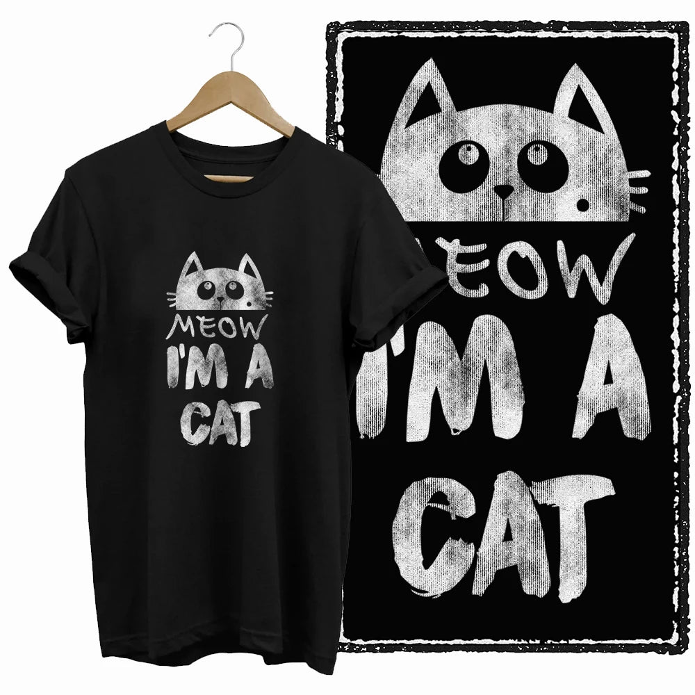 COOLMIND Black Cat Graphic Cotton T-Shirt | Women's Design Collection