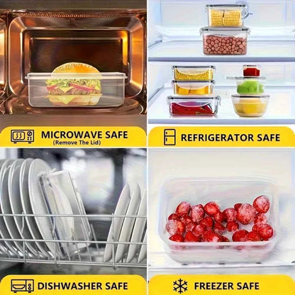 8-PC BPA-Free Airtight Food Containers with Locking Lids