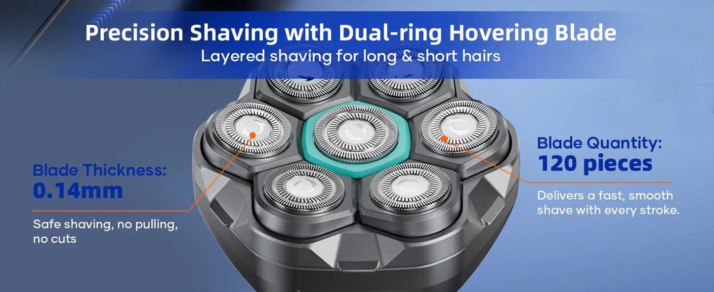 Kensen S32 Electric Head Shaver for Men 7D Floating Cutter