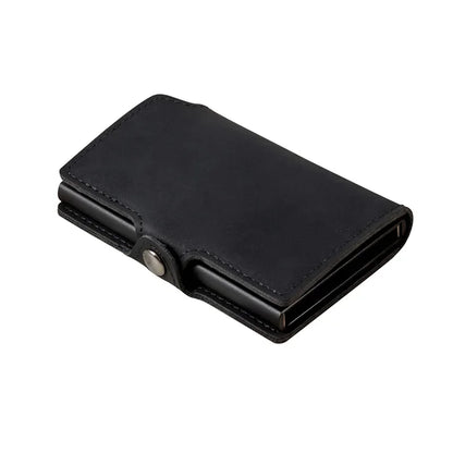 Split Leather Mens Slim Card Holder Wallet with Money Clip RFID Blocking Pop Up Credit Cardholder Minimalist Wallets for Men