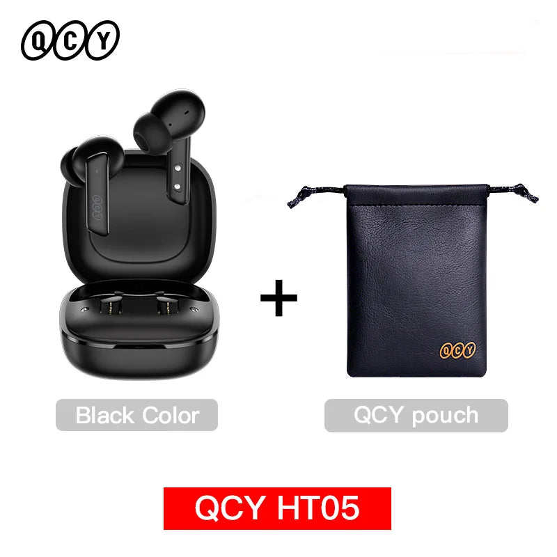 QCY HT05 ANC Wireless Earbuds - TWS Bluetooth 5.2 with 40dB Active Noise Cancellation and In-Ear Mics