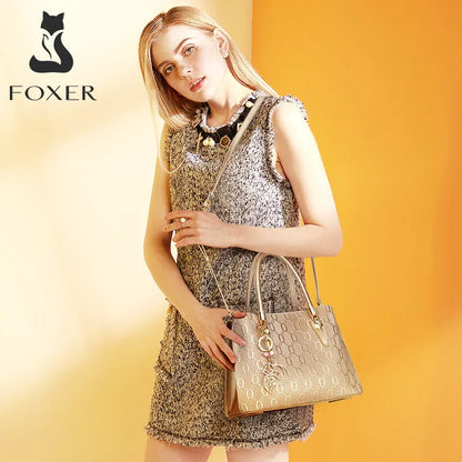 FOXER Split Leather Monogram Handbag