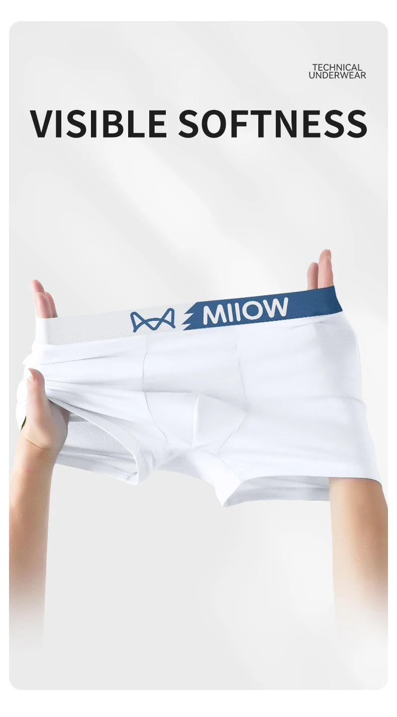 MiiOW Men's Antibacterial Underwear 3Pcs Cotton Boxers