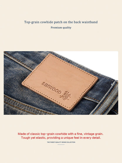 SIMWOOD High Standard Vintage Washed Selvedge Ripped Jeans
