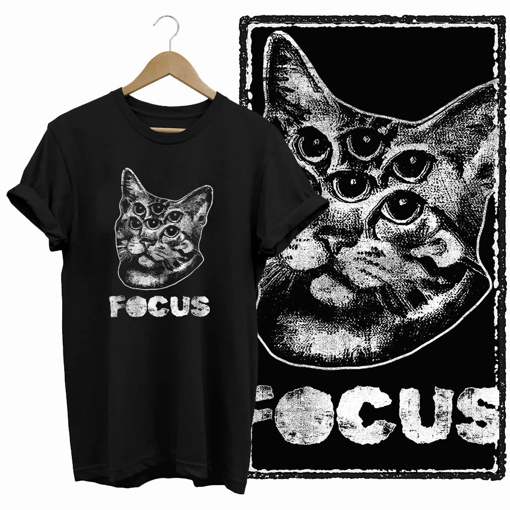 COOLMIND Black Cat Graphic Cotton T-Shirt | Women's Design Collection