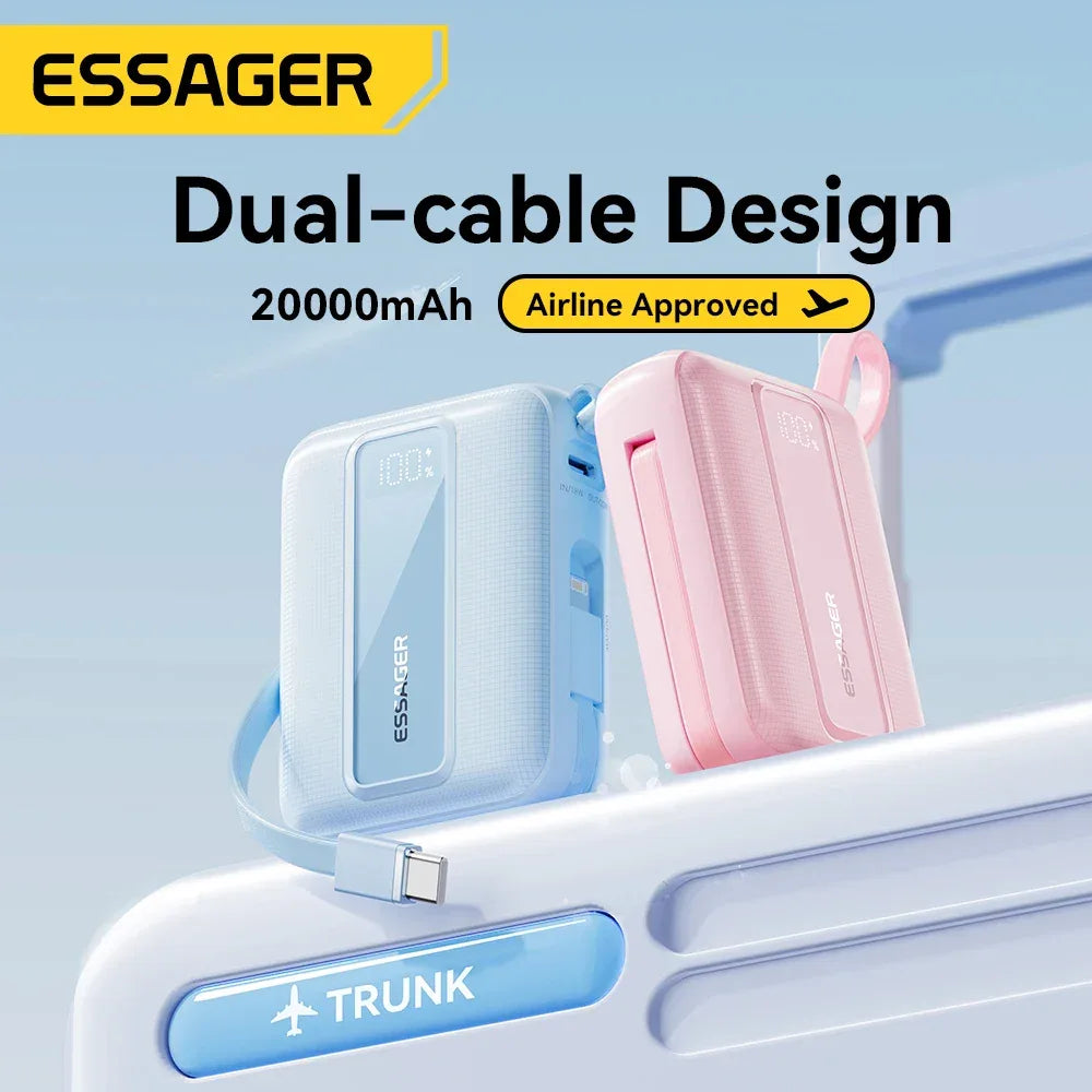 Essager 10000mAh & 20000mAh Type C Cable Power Bank - ShopHub