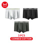 MiiOW Combed Cotton Men's Boxers - 40S Antibacterial Breathable Underwear 7A Soft Boxershorts