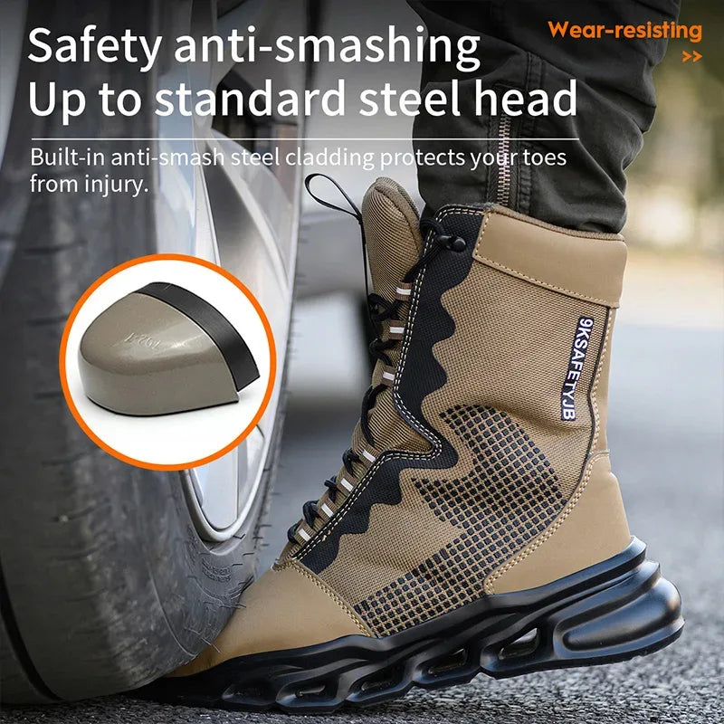 Kankeirr Indestructible Men's Steel Toe Work Boots - ShopHub