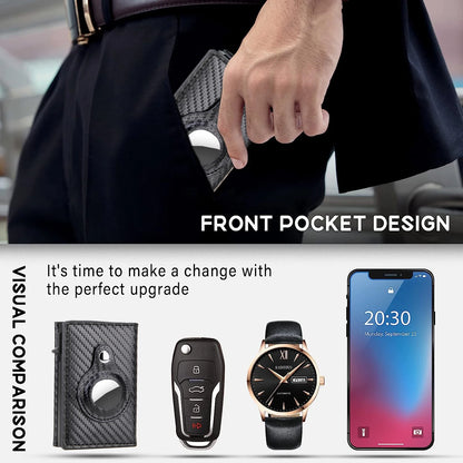 Rfid Carbon Fibe Airtag Wallets