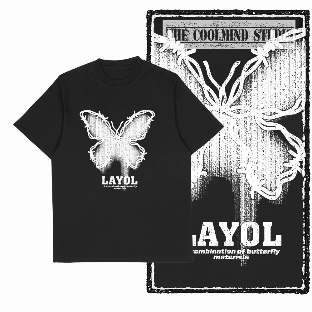 COOLMIND X0111 Butterfly Bliss Graphic Cotton Tee