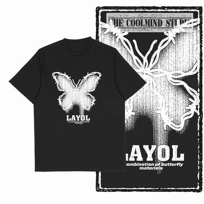 COOLMIND X0111 Butterfly Bliss Graphic Cotton Tee