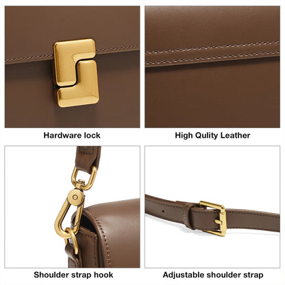FOXER New Women's Shoulder Bag Split Leather Classic Fashion Square Bag Light Luxury Lady Crossbody Bag Gift for Women