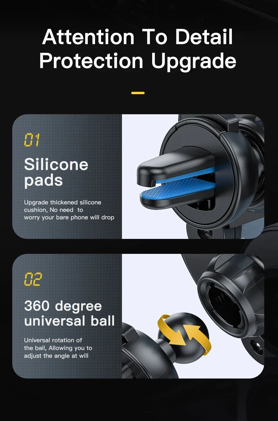 Essager Six Points Gravity Car Phone Holder - ShopHub