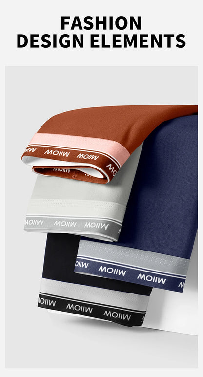 MiiOW 3Pcs Men's Cotton Boxer Shorts Antibacterial Breathable Underwear