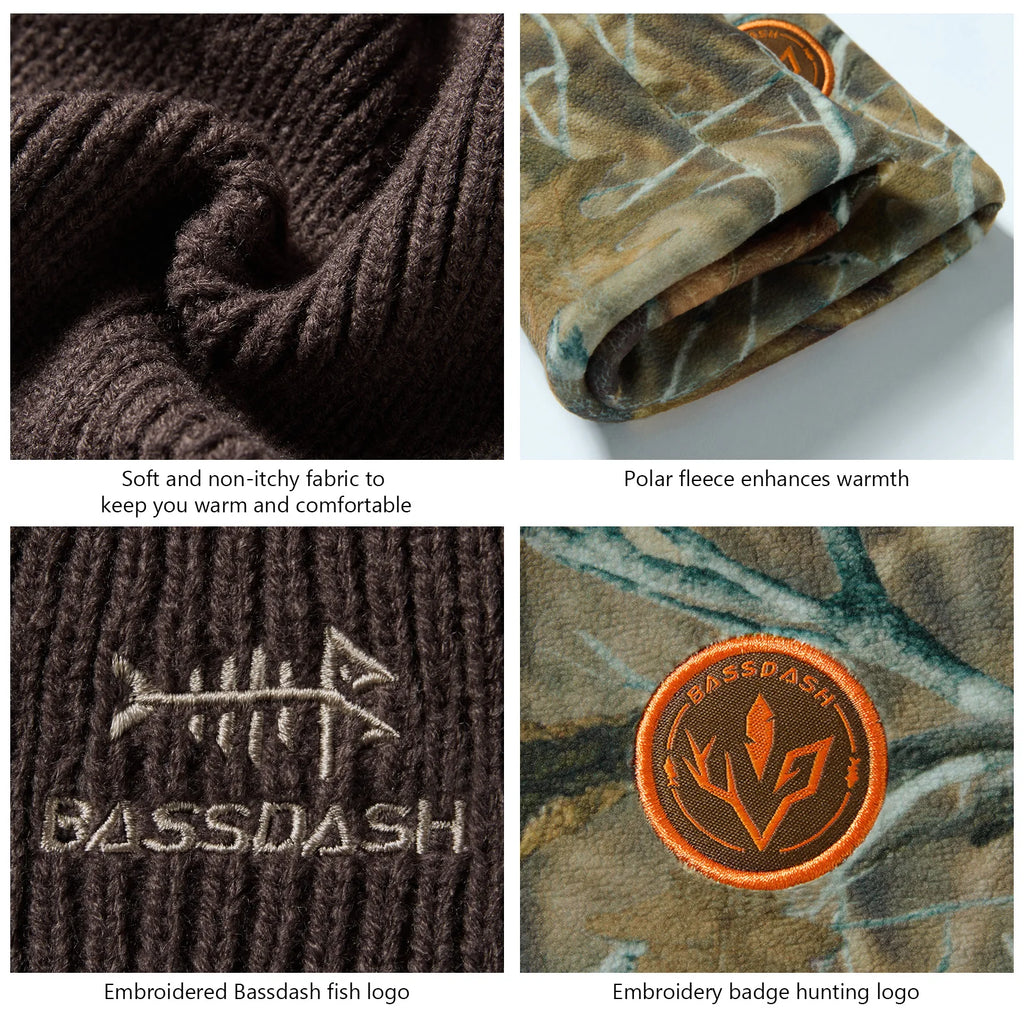 BASSDASH Reversible Windproof Fleece Beanie