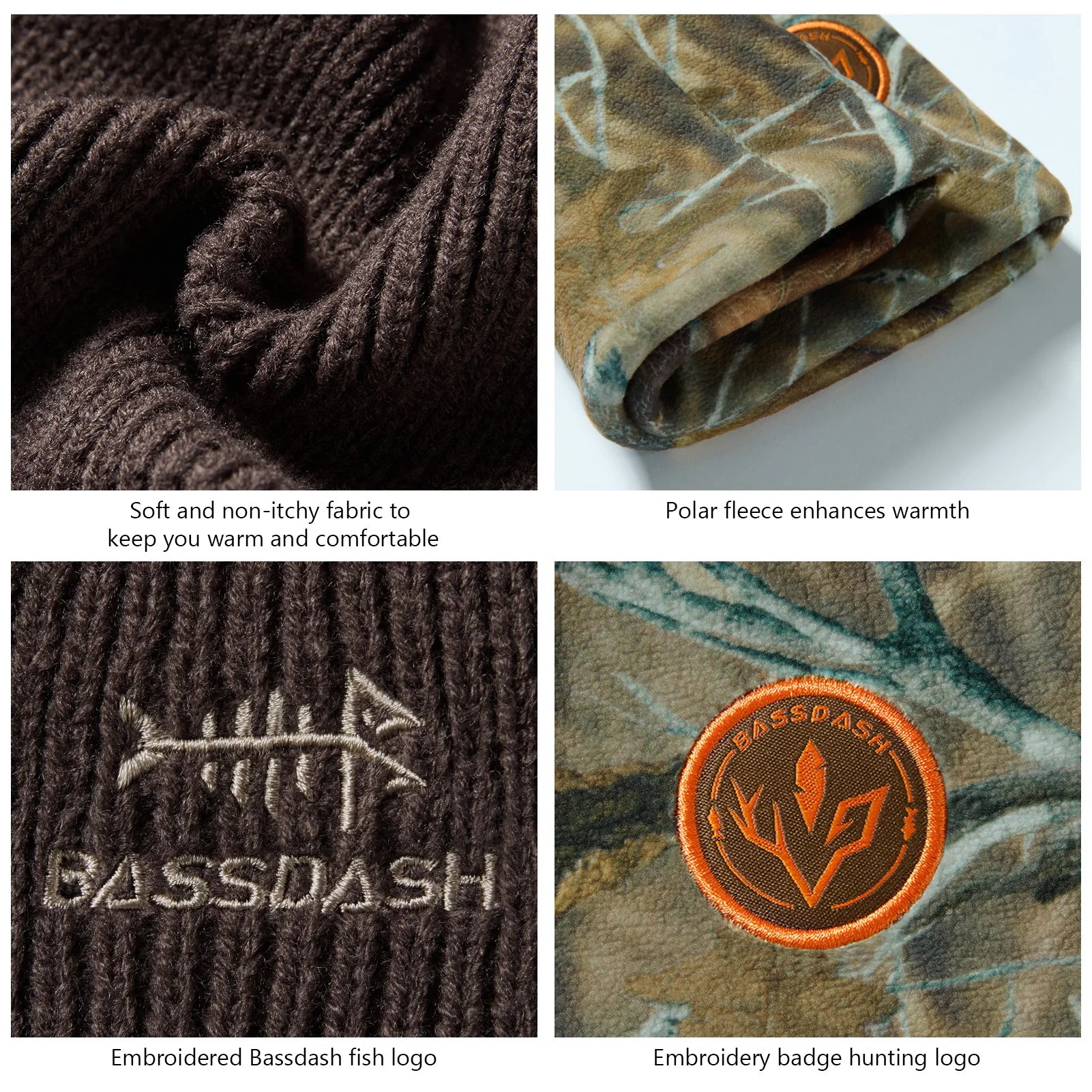 BASSDASH Reversible Windproof Fleece Beanie