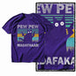 G49 Purple Big Size Cool 100% Cotton  Men's Cat Printed Graphic T-shirt |  Streetwear O-neck men's Tee Tshirt