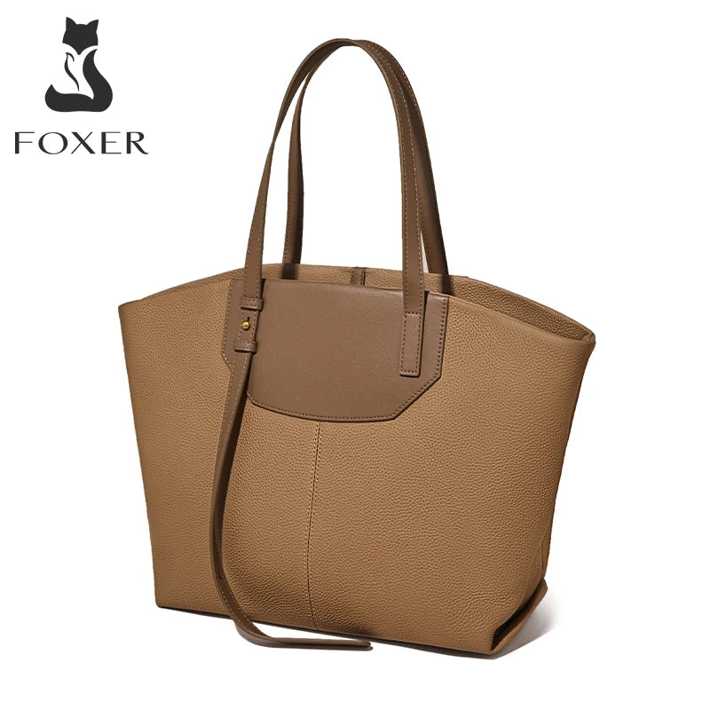 FOXER Luxury Cow Leather Tote Bag