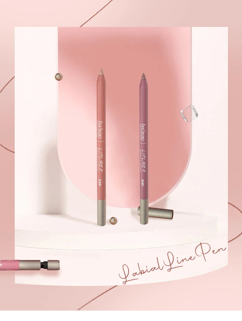 ShopHub NZ Face Secret 12 Colour Lipliner makeup pencil with vibrant shades for precise lip defining.