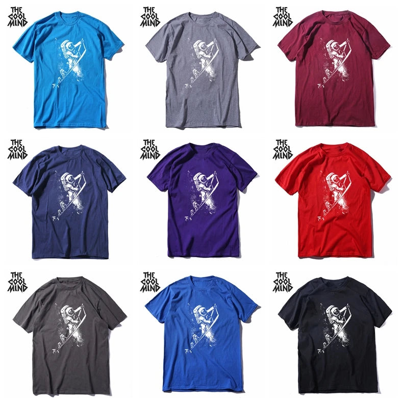 COOLMIND Space & Moon Graphic Cotton T-Shirt | Men's Relaxed Style
