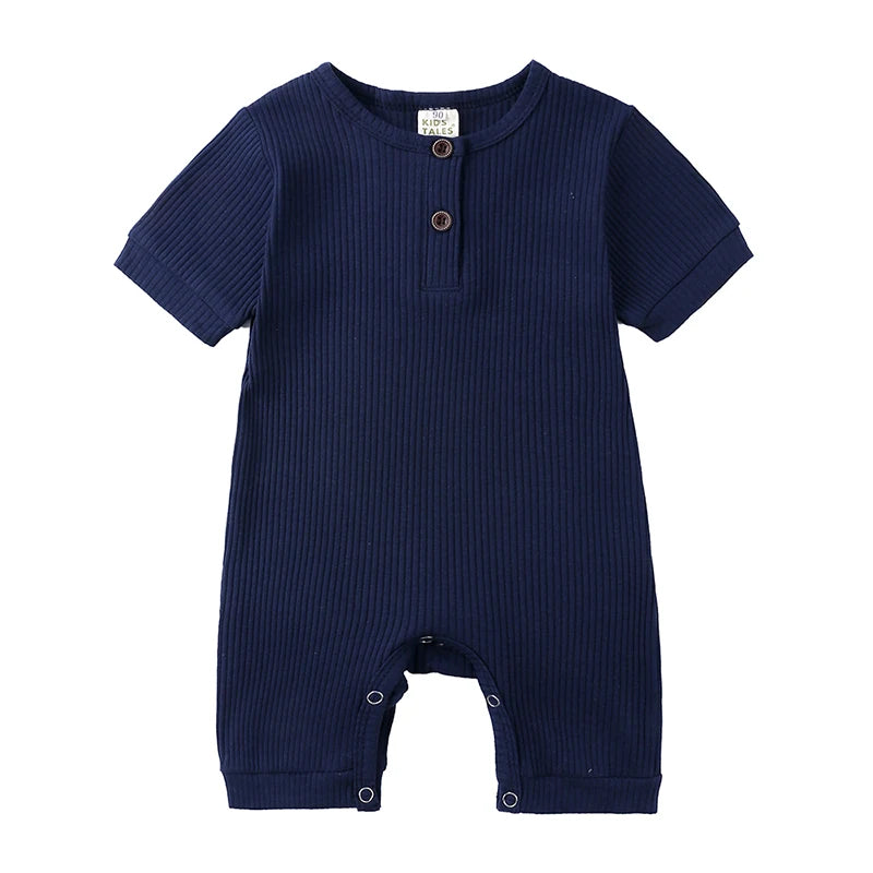 Kids Tales Little Everyday Ribbed Cotton-Blend Baby Romper