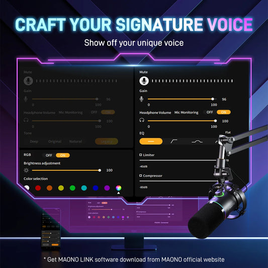 MAONO PD200X XLR/USB Dynamic Microphone for Gaming, Recording & Streaming