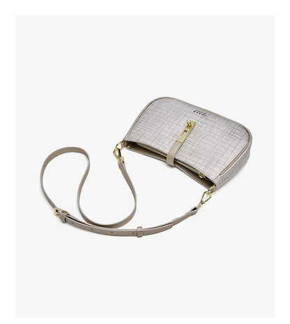 FOXER Cowhide Leather Women Baguette Shoulder Bag Light Luxury Ladies Crossbody Bag Fashion Sling Purse for Daily Dating Use