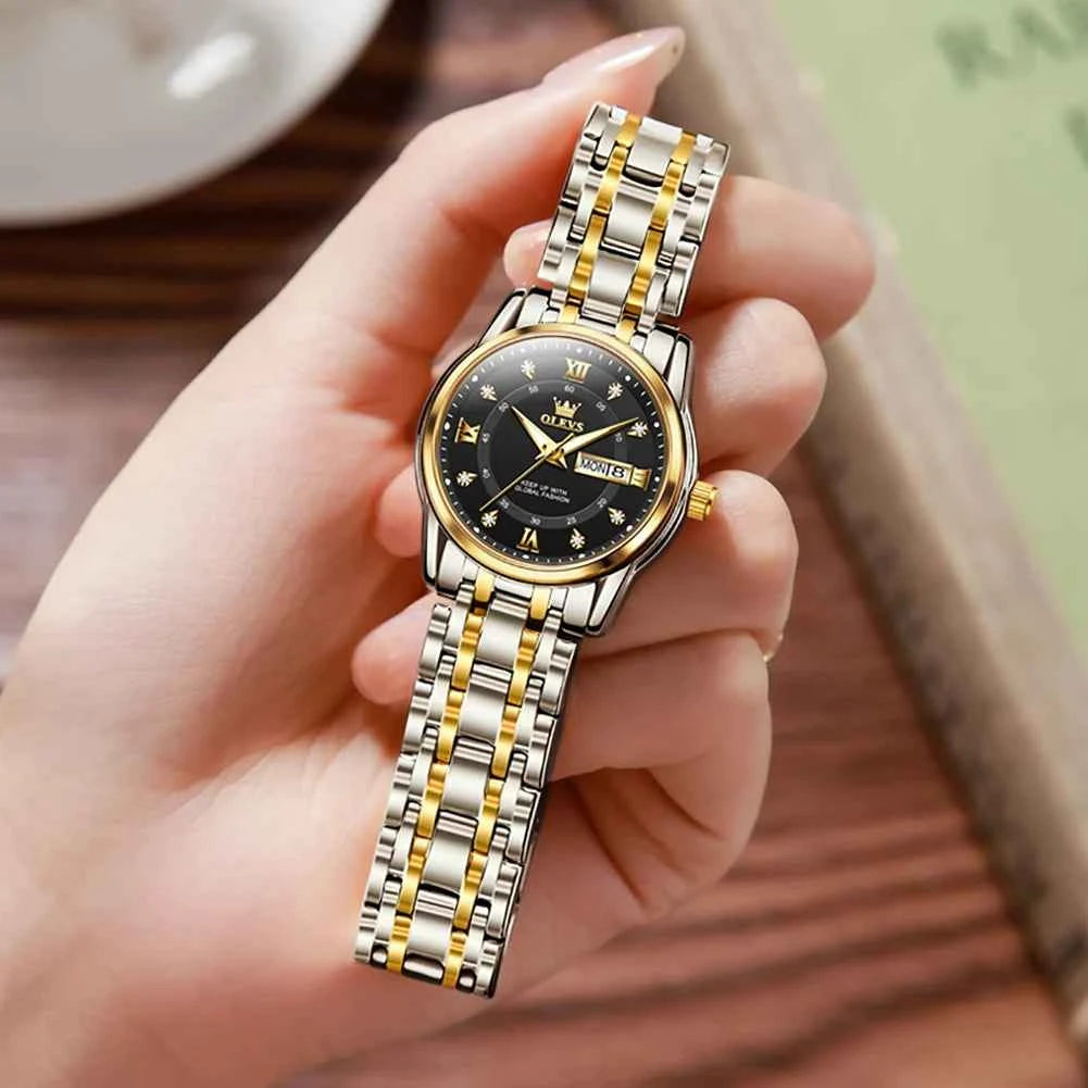 OLEVS 5513X Watch - Original Quartz Waterproof Luminous Watch with Zircon Scale, Perfect Gift for Men & Women in a Beautiful Box