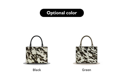BAFELLI Real Fur & Leather Leopard Crossbody Bag