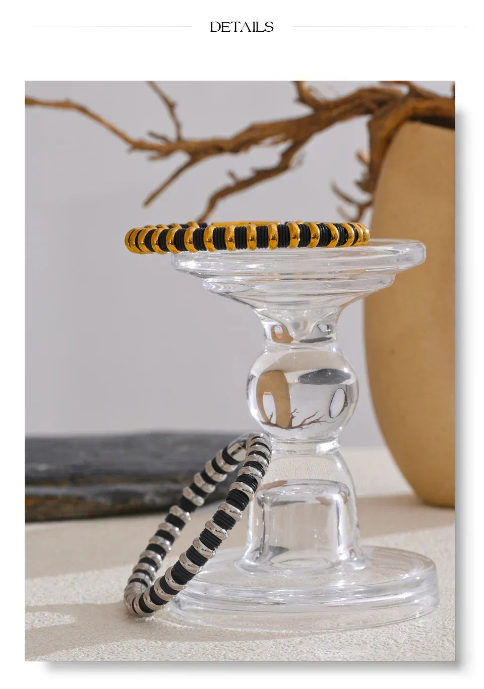 65mm Distinctive Stainless Steel Leather Metal Beads Bracelet Bangle - ShopHub