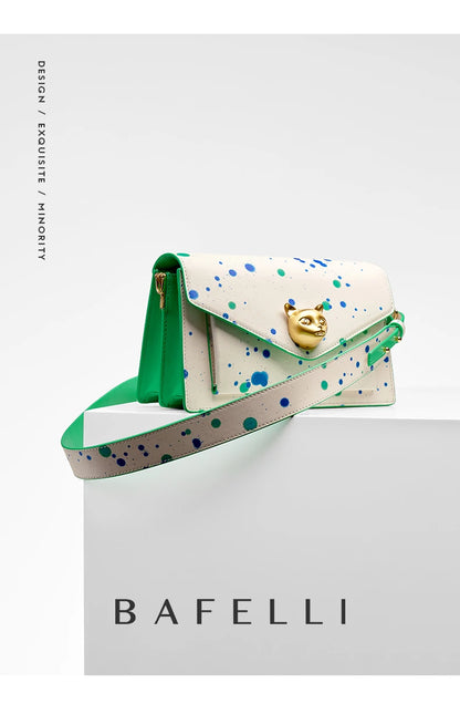 BAFELLI Floral Leather Flap Crossbody Bag