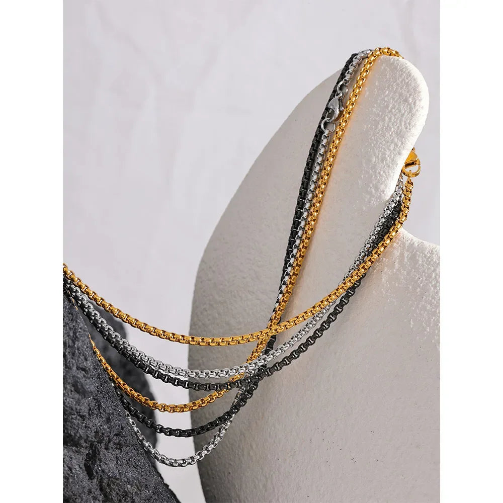 Stainless Steel Long Square Men's Pendant Necklace - ShopHub