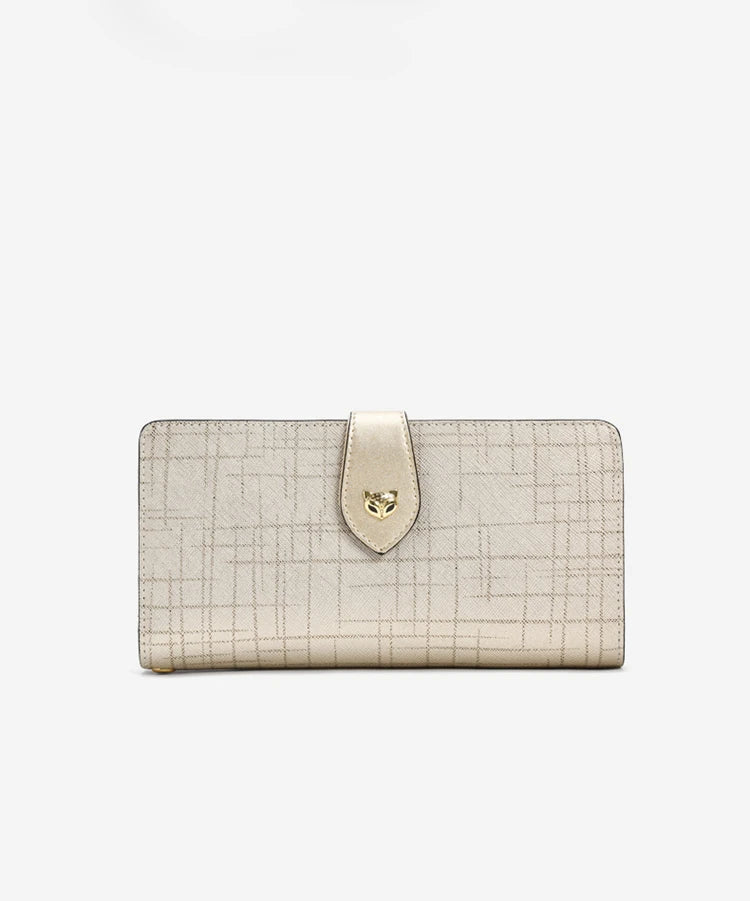 FOXER Split Leather Women's Long Clutch Wallet