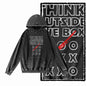 Think Outside the Box Acid-Washed Black Graphic Hoodie