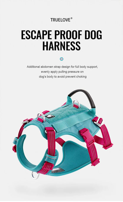 Truelove Escape Proof Pet Harness No Pull Reflective Adjustable Soft Padded Pet Vest Service Dog Harness Handle Climbing TLH7011
