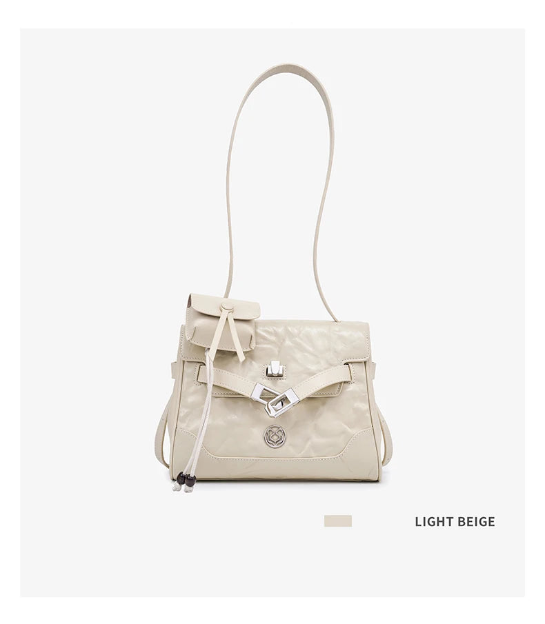 FOXER Vintage Wrinkle Genuine Leather Tote Bag