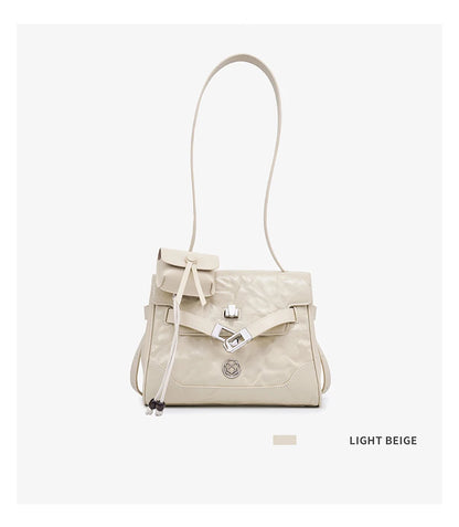 FOXER Vintage Wrinkle Genuine Leather Tote Bag