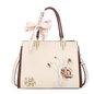 FOXER Luxury Embroidery Women's Handbag Split Leather Elegant Lady Tote Bag Chinese Style Shoulder Bag Best Mother's Day Gift