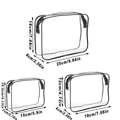 Waterproof Transparent Cosmetic Bag with Zip (3 sizes available) Habicare