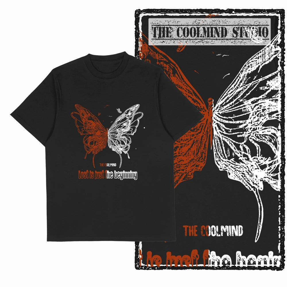 COOLMIND X0111 Butterfly Bliss Graphic Cotton Tee