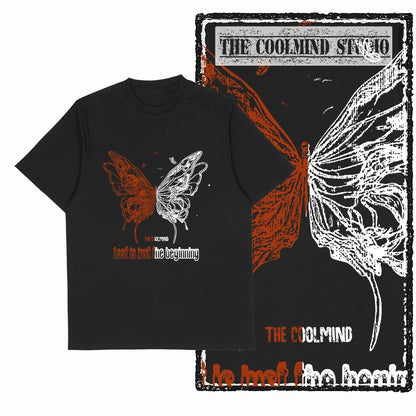 COOLMIND X0111 Butterfly Bliss Graphic Cotton Tee
