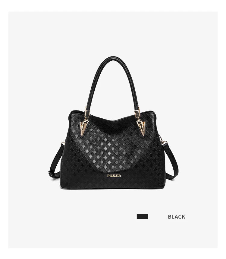 FOXER Lady's Handbag Genuine Leather 2026 Elegant Female Shoulder Bag Luxury Design Crossbody Bag Diamond Embossing Commute Work