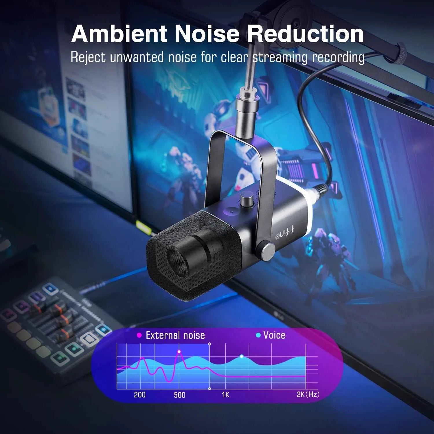 FIFINE Gaming Audio Set Microphone/Mixer/Headset for Streaming Podcasting,Podcast Set for Youtube/OBS/Tiktok/X/VK - AM8/H9/SC3