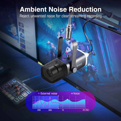 FIFINE Gaming Audio Set Microphone/Mixer/Headset for Streaming Podcasting,Podcast Set for Youtube/OBS/Tiktok/X/VK - AM8/H9/SC3