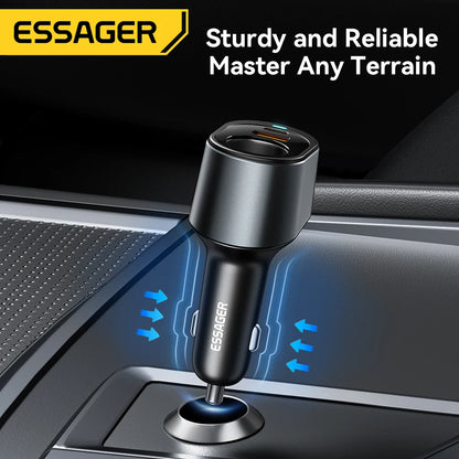 Essager 120W USB C Car Charger – Fast, Dual-Port Power for Your Devices