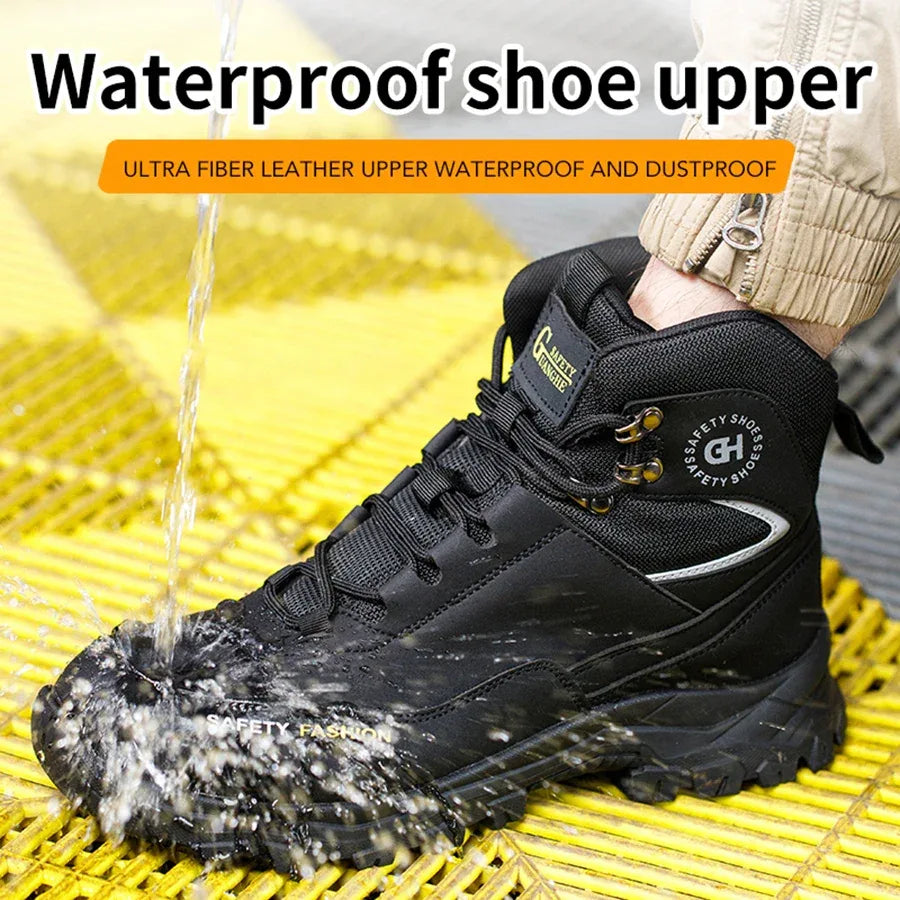 Men's Work Safety Boots Featuring Steel Toe Protection, Anti-Puncture Design - ShopHub