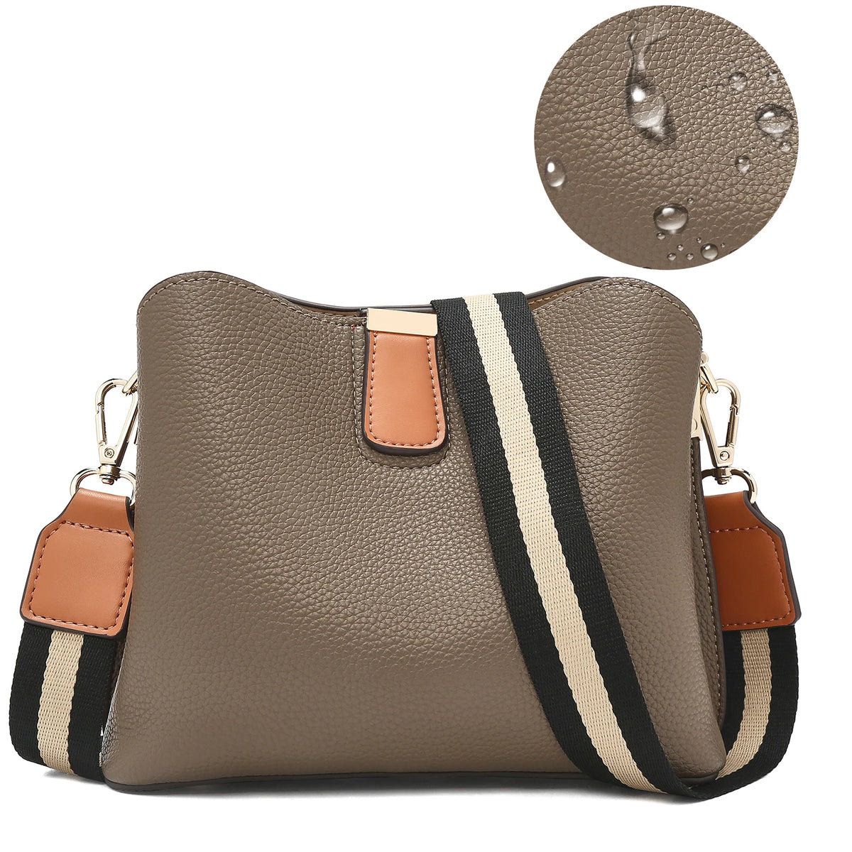 FOXER Brand New Shoulder Bag for Women PU Leather Retro Large Capacity Bucket Bag Female Crossbody Purse Tote Commuting Purse