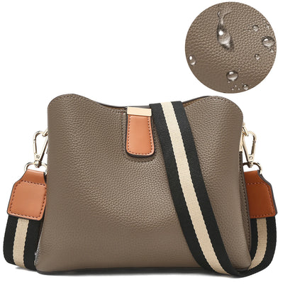 FOXER Brand New Shoulder Bag for Women PU Leather Retro Large Capacity Bucket Bag Female Crossbody Purse Tote Commuting Purse