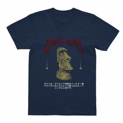 COOLMIND Easter Island Statue Graphic Cotton T-Shirt